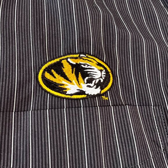 Antigua Missouri Mizzou‎ Tigers Button Up Shirt Men s XL Black Pinstripes NWT - Picture 4 of 6